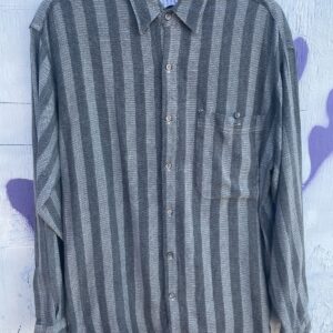 Photo detail:LOVE! 1990S TONAL VERTICAL STRIPED WOVEN LONG SLEEVE BUTTON DOWN SHIRT