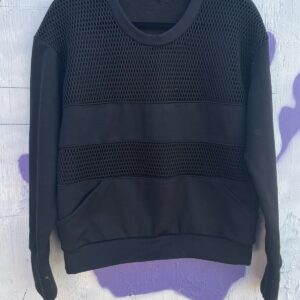 Photo detail:NEOPRENE STYLE MESH PANELED PULLOVER SWEATSHIRT