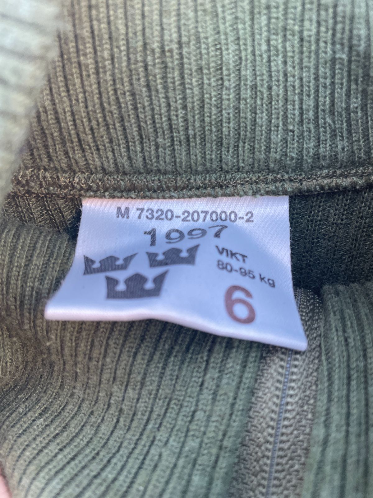 1990S SWEDISH MILITARY, QUARTER ZIP LONG SLEEVE THERMAL UNDER SHIRT