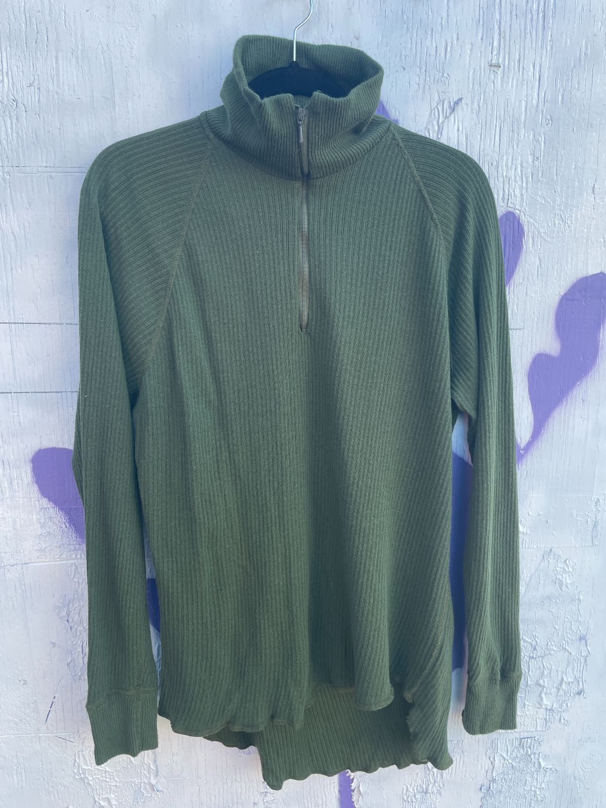 product details: 1990S SWEDISH MILITARY, QUARTER ZIP LONG SLEEVE THERMAL UNDER SHIRT photo
