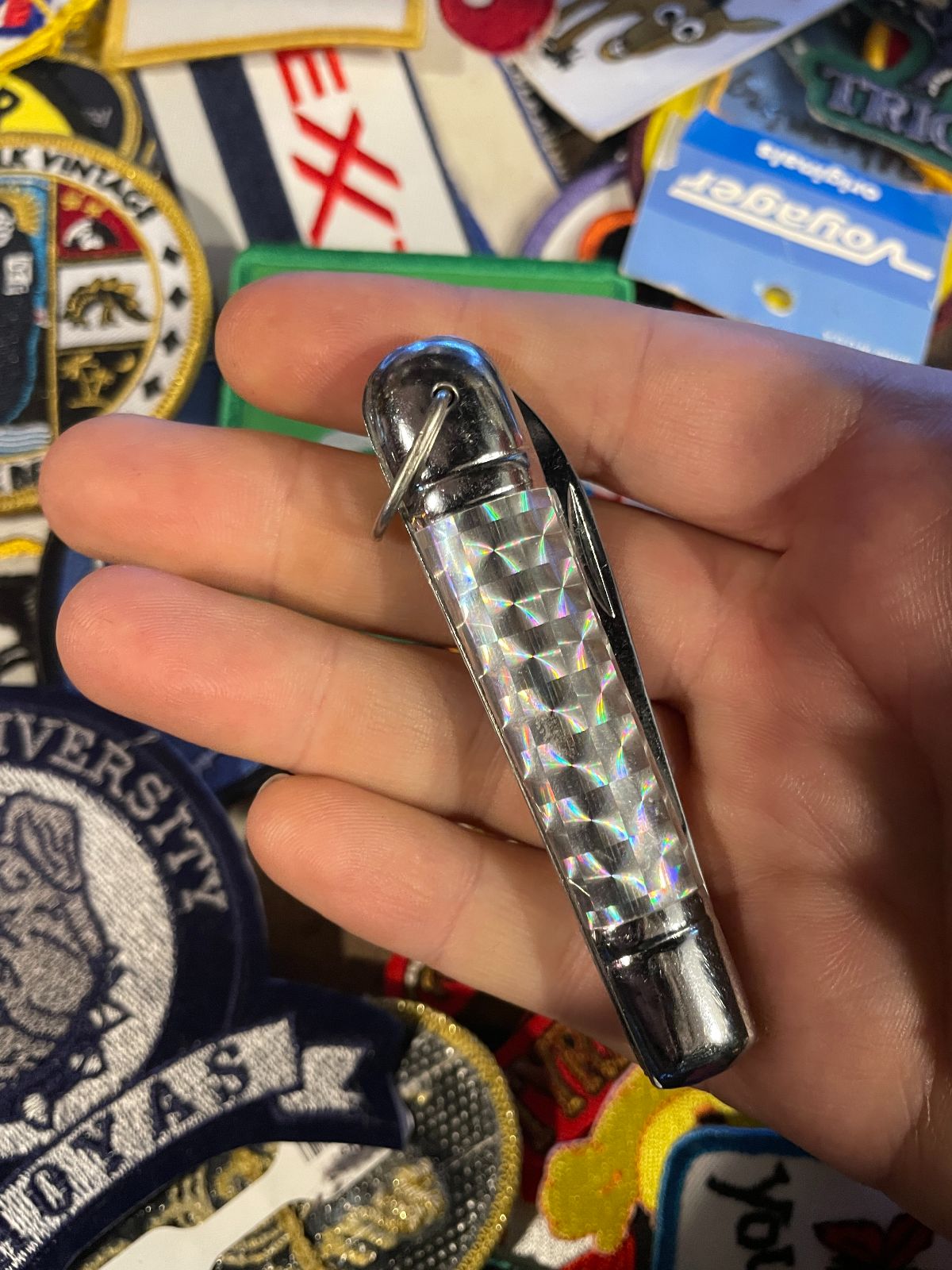 HOLOGRAM POCKET KNIFE - SILVER