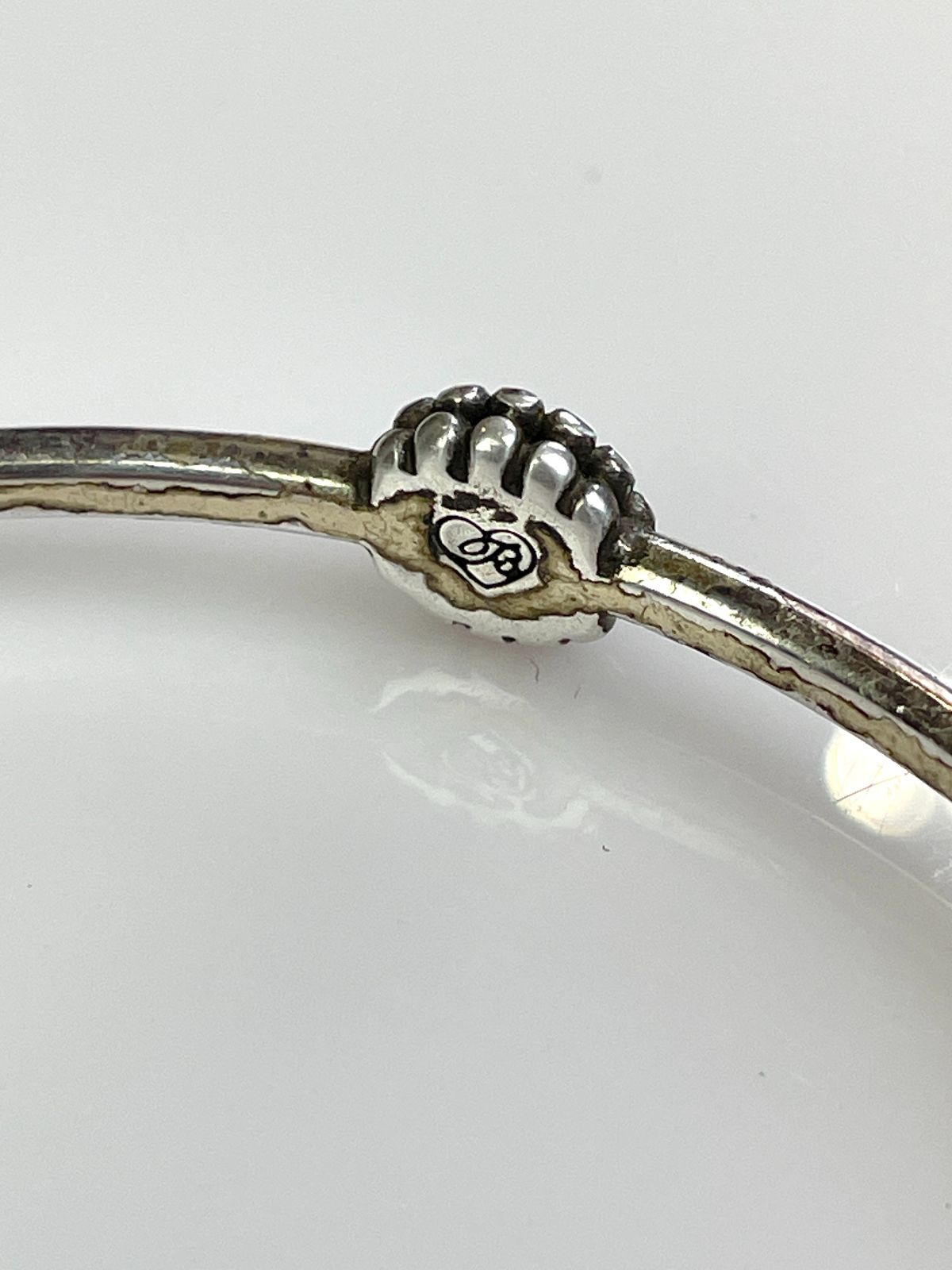 THIN STERLING SILVER BANGLE BRACELET, TOPAZ STONES