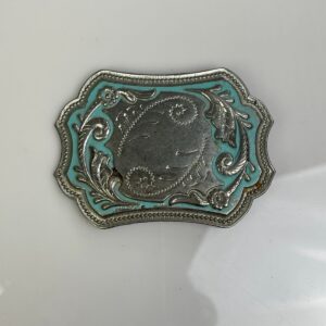 Photo detail:ORNATE DESIGN, ENAMELED BELT BUCKLE