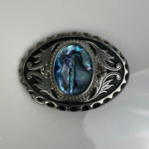 Photo detail:ABALONE INLAY ORNATE DESIGN BELT BUCKLE