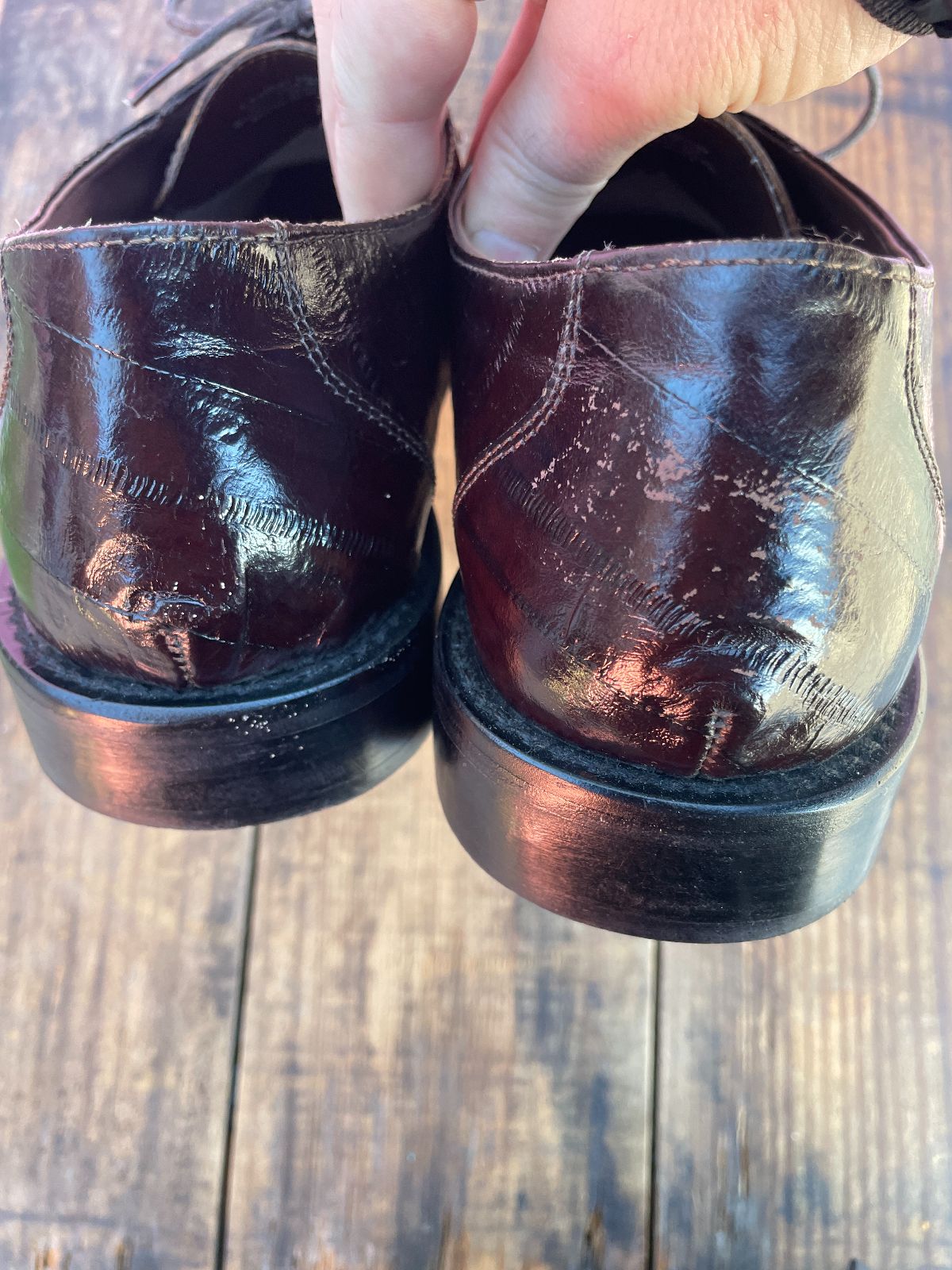 MENS EEL SKIN SQUARE TOE LACE UP OAFERS