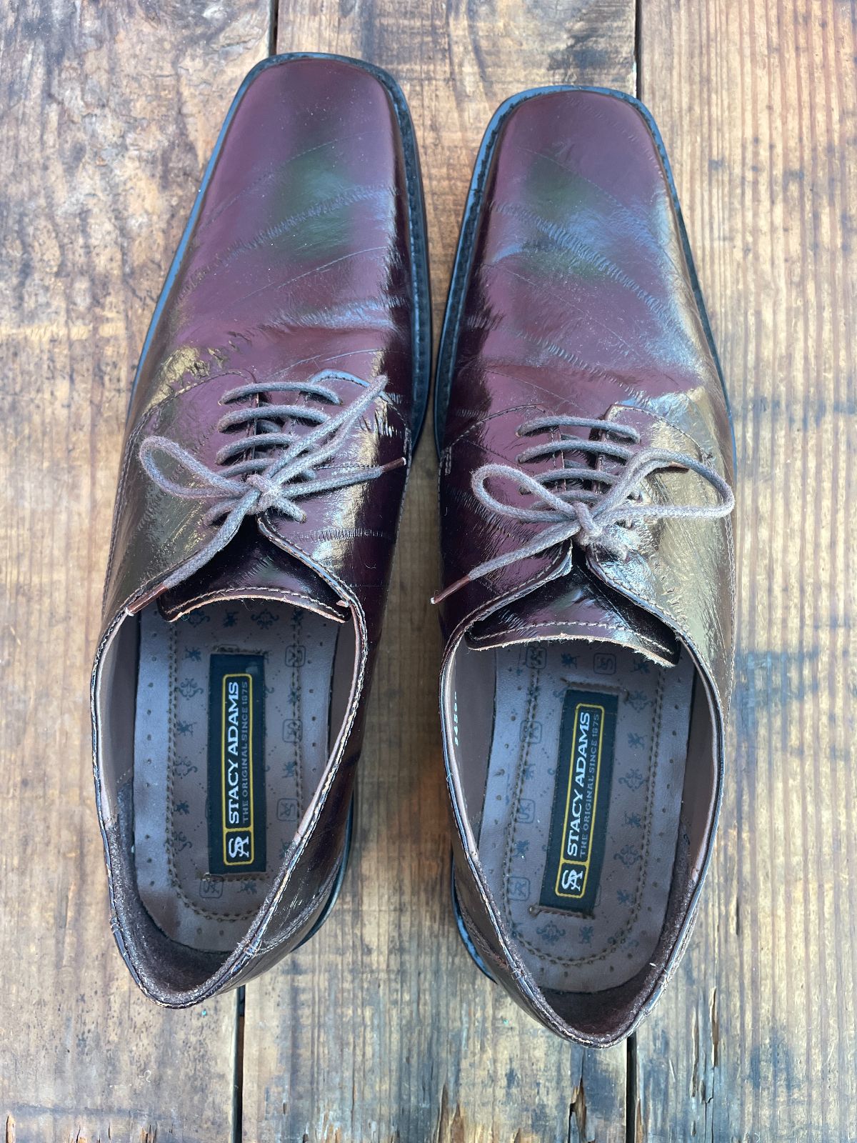 MENS EEL SKIN SQUARE TOE LACE UP OAFERS