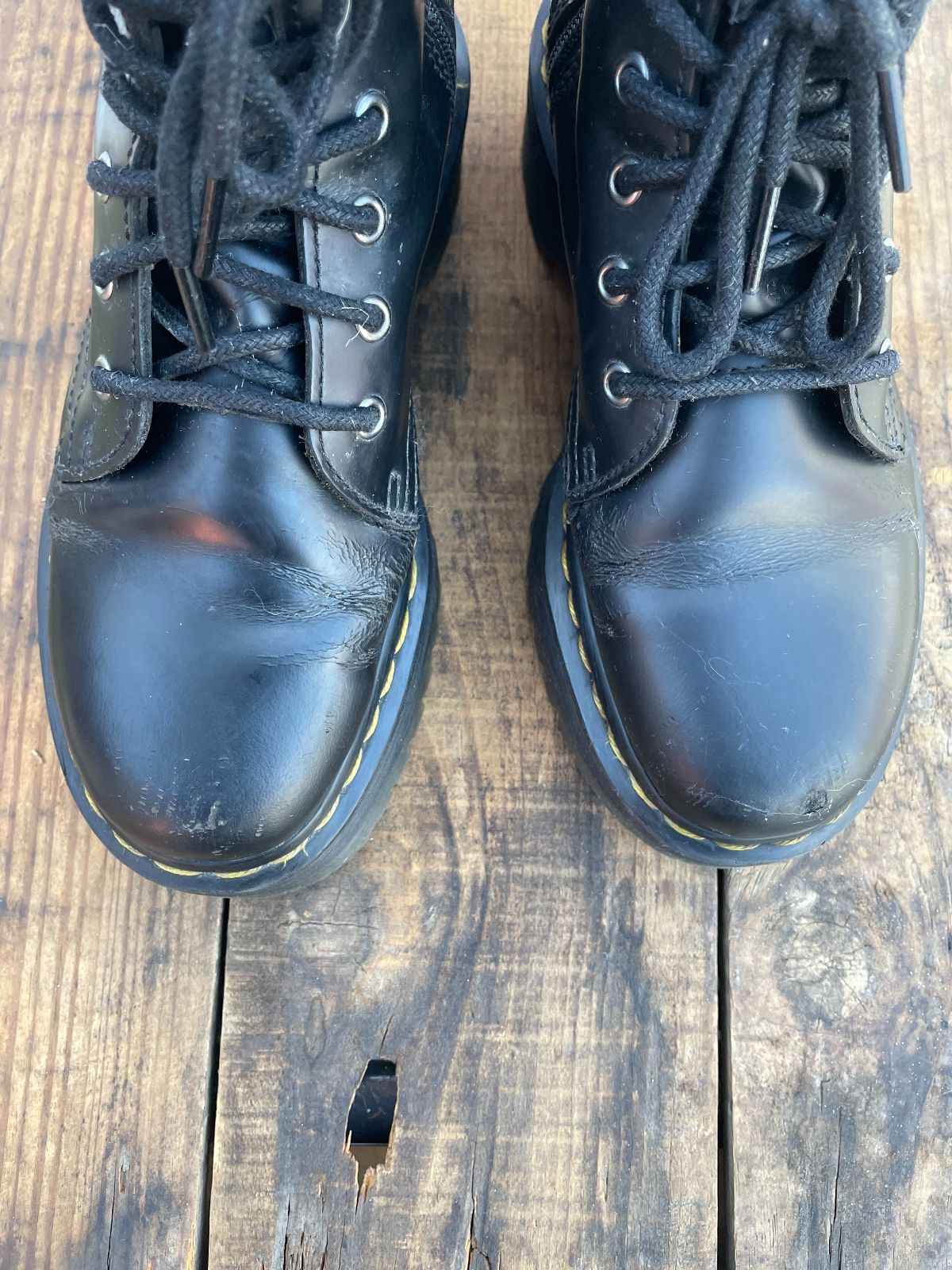 product details: AS-IS DR. MARTENS JADON PLATFORM LEATHER BOOTS photo