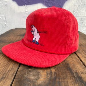 Photo detail:EMBROIDERED SKIING POLARBEAR CORDUROY SNAPBACK HAT