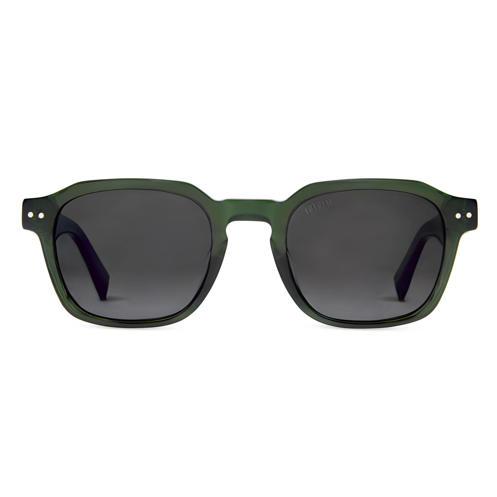 product details: HEXAGONAL SHAPED SUNGLASSES, CLEAR OLIVE GREEN FRAME - LAUTNER photo