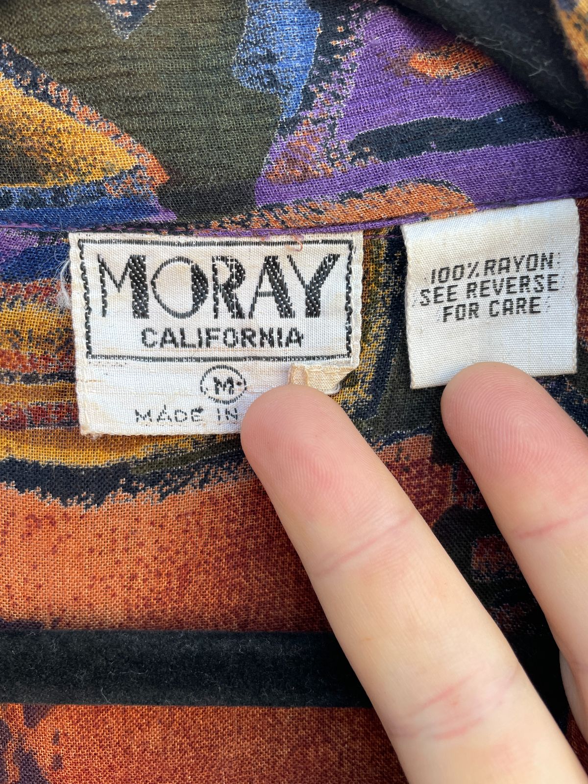 product details: 1990S EARTH TONE PRINT LONG SLEEVE RAYON JUMPSUIT photo