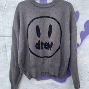 DREWHOUSE DREW HOUSE MENS GRAY PAINTED MASCOT CREWNECK SWEATER in GRAY