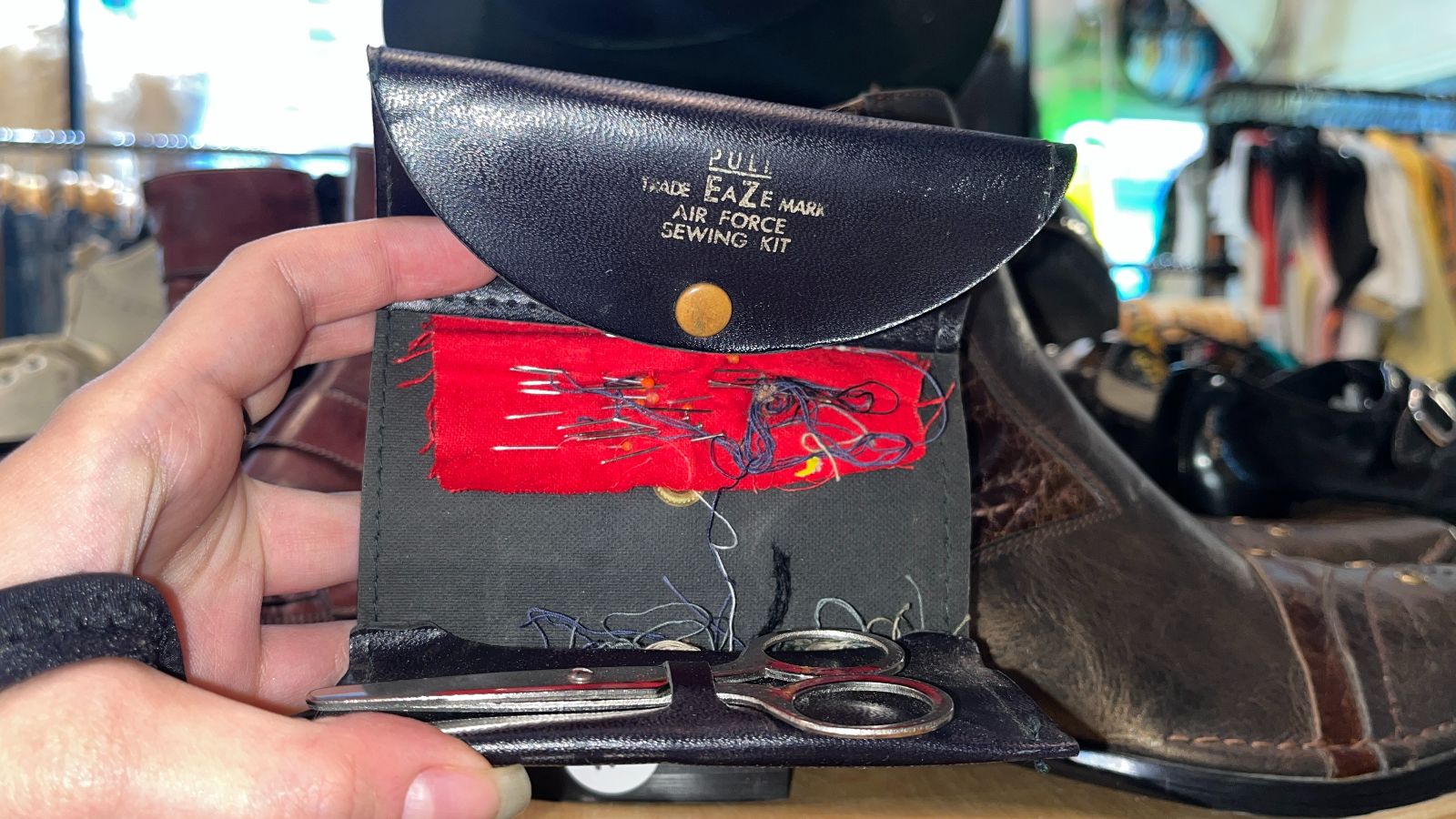 product details: RETRO AIR FORCE SEWING KIT, FOLDING SNAP BUTTON CASE photo