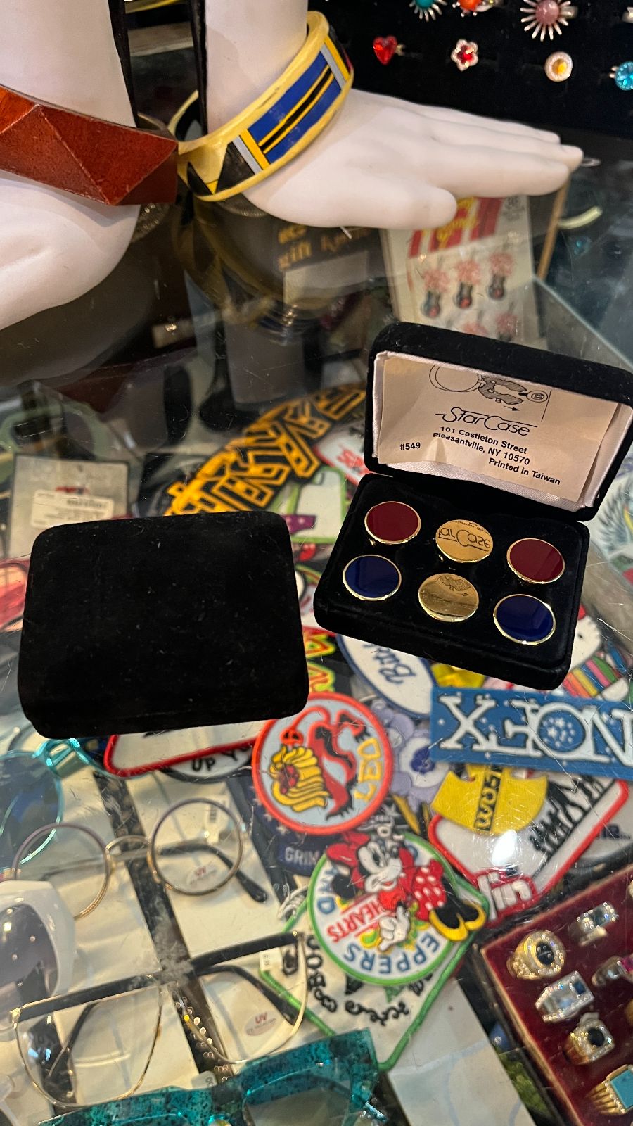 product details: NOS MENS GIFT SET HARD ENAMEL BUTTON COVER SET photo