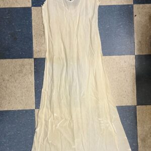 1980S SHEER GAUZE COTTON SLIP DRESS EMBRDOIERED LACE TRIM in WHITE