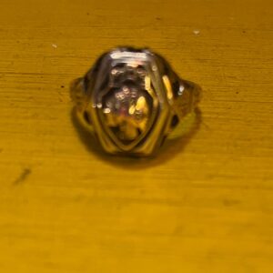 ORNATE 18K GOLD & STERLING SILVER SIGNET CLASS RING INDIAN CHIEF DESIGN in SILVER, GOLD