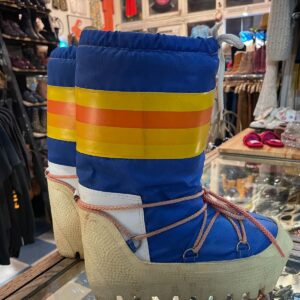 Photo detail:RETRO 1970S-80S INSULATED NYLON STRIPED MOON BOOTS - SNOW BOOTS
