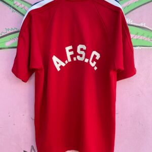 Photo detail:AS-IS FUN SNAP BUTTON SHORT SLEEVE POLYESTER BASEBALL JERSEY, STRIPED ARMS AFSC