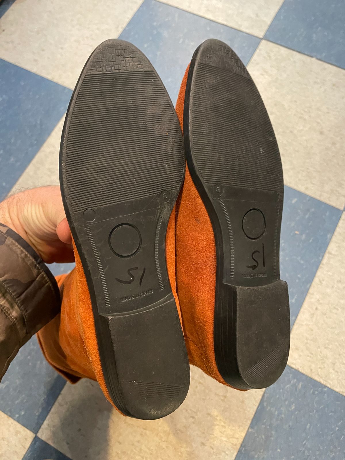 MADE IN SPAIN! 1980S POINTED TOE FOLD OVER SUEDE PIRATE BOOTS in ORANGE