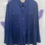 1990S MADE IN HONG KONG  HEAVY CANVAS ZIP UP UTILITY JACKET