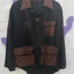 *AS-IS* RAD! OVERDYED COLORBLOCK HEAVY CANVAS HUNTING JACKET, ACADIA NATIONAL PARK EMBROIDERED PATCH