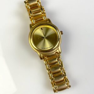 Photo detail:AS-IS CLASSIC ROUND DIAL MOVADO WATCH, MATTE GOLD CHAIN LINK BRACELET, SWISS MOVEMENT