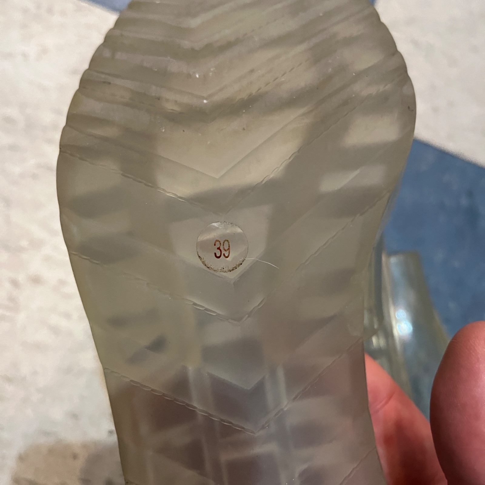 GUCCI *AS-IS* CLEAR JELLY BLOCK HEEL OPEN TOE GUCCI SANDALS in CLEAR