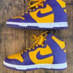 NIKE DUNK HIGH RETRO COURT PURPLE YELLOW LAKERS SNEAKERS