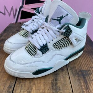 NIKE NIKE AIR JORDAN 4 RETRO OXIDIZED GREEN SNEAKERS in WHITE, GREEN