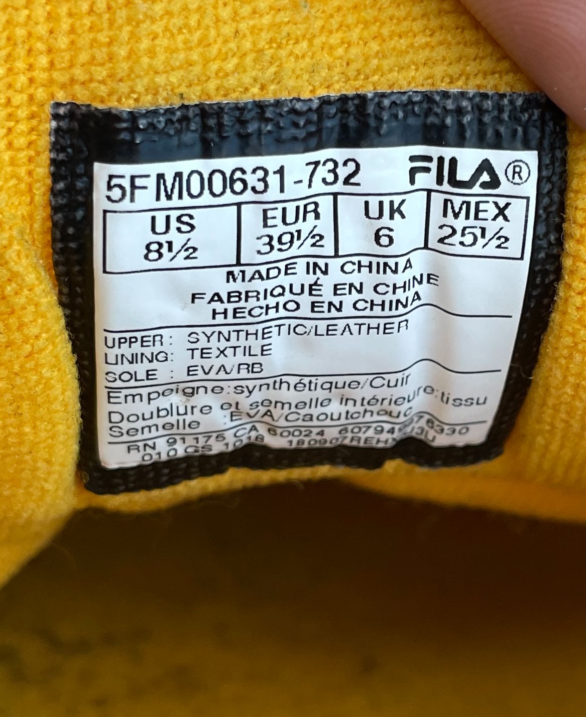 FILA FILA ORIGINAL FITNESS LOW TOP SNEAKERS in YELLOW