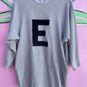 FEAR OF GOD FEAR OF GOD ESSENTIALS WAFFLE TEE BIG E THERMAL SHIRT W/ HIDDEN POCKETS FLOCKING E in OATMEAL