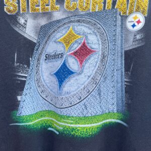 LEE NFL PITTSBURGH STEELERS CREWNECK SWEATSHIRT COTTON STEEL CURTAIN GRAPHIC in BLACK, YELLOW, WHITE