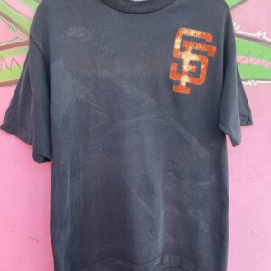 MLB MLB SAN FRANCISCO GIANTS SILHOUETTE AOP GRAPHIC SINGLE STITCH T-SHIRT in BLACK, ORANGE, GRAY