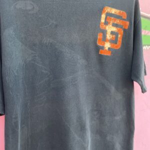 MLB MLB SAN FRANCISCO GIANTS SILHOUETTE AOP GRAPHIC SINGLE STITCH T-SHIRT in BLACK, ORANGE, GRAY