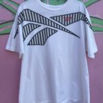 *AS-IS* 1990S OVERSIZED STRIPED REEBOK LOGO GRAPHIC T-SHIRT