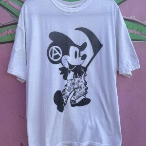 COMFORT COLORS *AS-IS* MICKEY REAPER W/ PAISLEY PANTS GRAPHIC T-SHIRT in WHITE