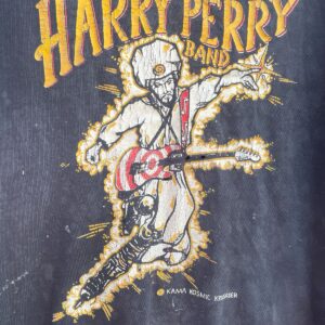 HANES AS-IS PERFECTLY DISTRESSED VENICE BEACH LEGEND HARRY PERRY GRAPHIC T-SHIRT in BLACK