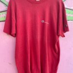 HEAVY 100% COTTON FADED RED CHAMPION SINGLE STITCH T-SHIRT