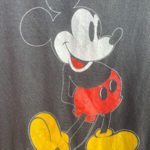 DISNEY CLASSIC! EARLY 1980S PERFECTLY FADED MICKEY MOUSE GRAPHIC SINGLE STITCH T-SHIRT in BLACK