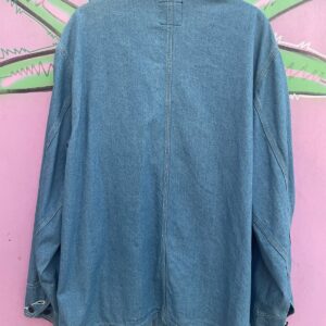 HW CARTER & SONS VINTAGE BD DENIM WORKWEAR CHORE JACKET CONTRAST STITCH in BLUE