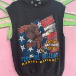 COOL! HARLEY DAVIDSON FEEL THE FREEDOM SLEEVELESS HOODED SWEATSHIRT