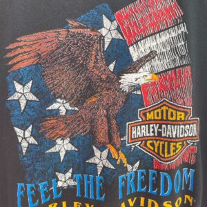 HARLEY DAVIDSON COOL! HARLEY DAVIDSON FEEL THE FREEDOM SLEEVELESS HOODED SWEATSHIRT in BLACK