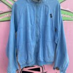 NICE! 1980S-90S MADE IN USA 100% COTTON ONEIL COLOR BLOCK WINDOW PANE PANELED ZIP-UP JACKET