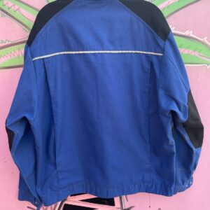 *AS-IS* COLORBLOCK ZIP UP DELIVERY WORK JACKET W/ REFLECTIVE TRIM in BLUE, BLACK