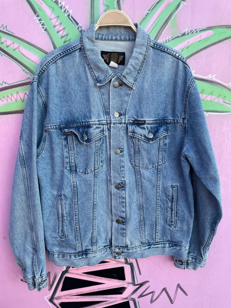 CLASSIC MEDIUM WASH HARLEY DAVIDSON OVERSIZED DENIM JACKET