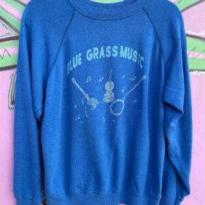 HANES RAD! SUPER SOFT BLUE GRASS MUSIC GRAPHIC PULLOVER SWEATSHIRT in BLUE