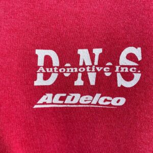 FRUIT OF THE LOOM *AS-IS* D N S AUTOMOTIVE GRAPHIC PULLOVER SWEATSHIRT in RED