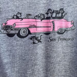 SNEAKERS EPIC CATS JOYRIDING IN PINK CATILLAC GRAPHIC SLEEVELESS T-SHIRT SAN FRANCISCO in GRAY, PINK