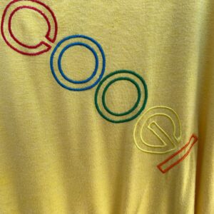 COOGI FUN! COLORBLOCK EMBROIDERED COOGI BRANDED LOGO SLEEVELESS ROMPER, CINCHED WAIST, CONTRAST BINDING in YELLOW, RED