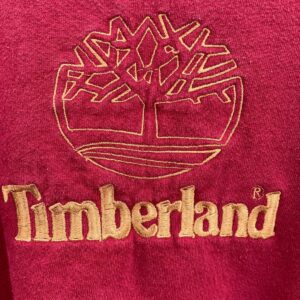TIMBERLAND 1990S TIMBERLAND EMBROIDERED LOGO PULLOVER SWEATSHIRT, MADE IN MEXICO in MAROON