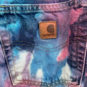 CARHARTT FUN! BLEACHED & OVERDYED CARHARTT DENIM JEANS in BLUE, PINK, WHITE